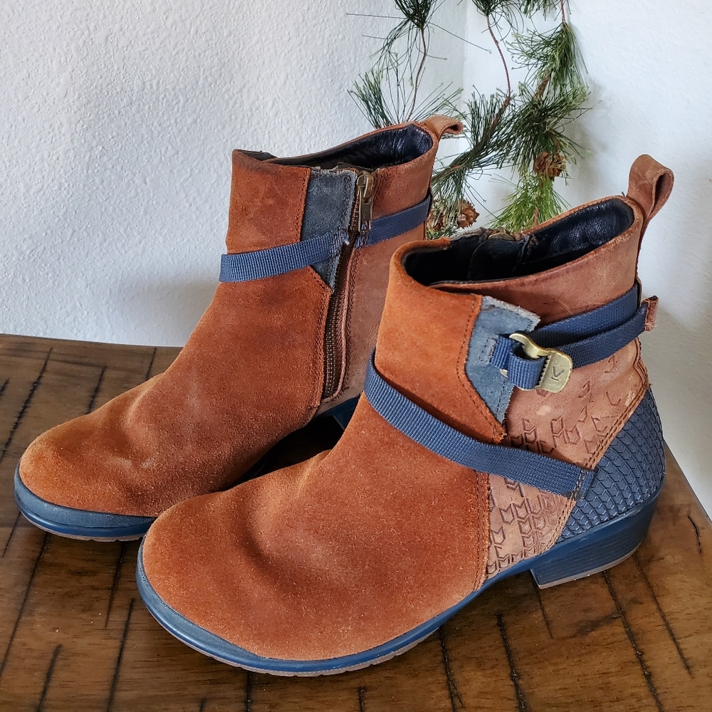 KEEN Morrison Mid Suede Leather Ankle Boots Brown Blue Like-New - Picture 8 of 15